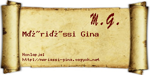 Máriássi Gina névjegykártya
